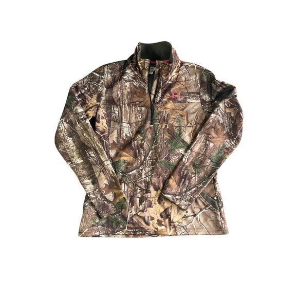 Under Armour Ladies RealTree Xtra Camo 1/4 Zip Pullover M Polyester Hunting - Picture 2 of 9